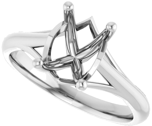 Sužadėtuvių Žiedas „Solitaire“ 14k white gold Emerald 8mm x 6mm (5)
