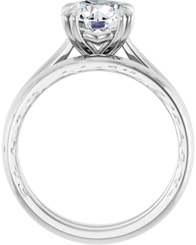 14K White 8 mm Round Solitaire Engagement Ring Mounting (6)