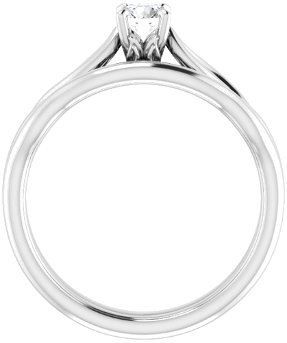 14K White  4.1 mm Round Solitaire Engagement Ring Mounting (7)
