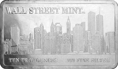10 oz kolekcinis investicinio sidabro luitas Wall street (1)
