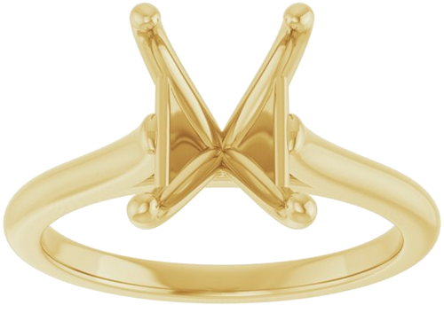 14K Yellow 9x7 mm Emerald Solitaire Engagement Ring Mounting (3)