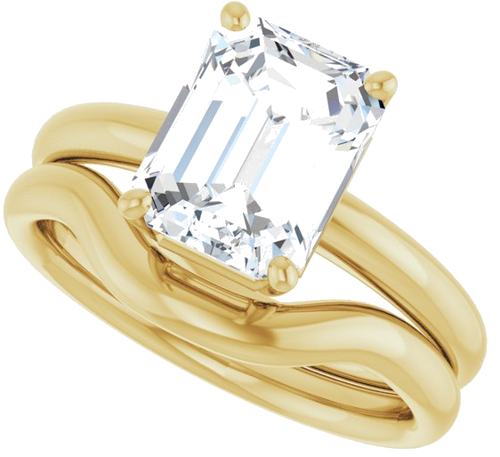 14K Yellow 9x7 mm Emerald Engagement Ring Mounting (10)