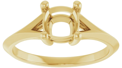Sužadėtuvių Žiedas „Solitaire Split Shank“ 14k yellow gold Cushion 6mm (3)
