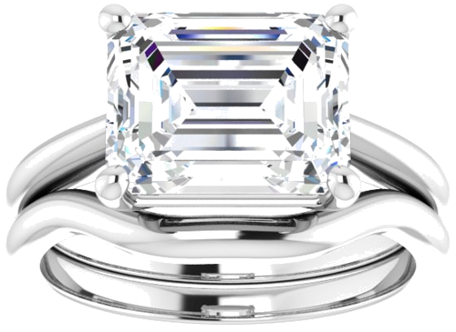 14K White 10x8 mm Emerald Solitaire Engagement Ring Mounting (7)