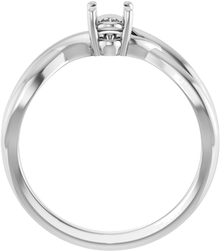 Sužadėtuvių Žiedas „Solitaire“ 14k white gold Oval 6mm x 4mm (2)