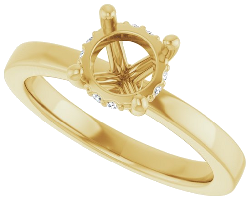 Sužadėtuvių Žiedas „Hidden Halo-Style“ 14k yellow gold Round 6.5mm (5)