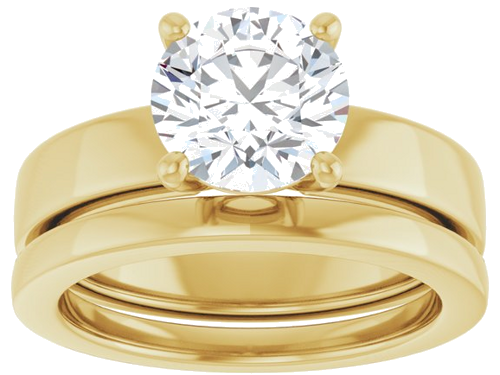 Sužadėtuvių Žiedas „Solitaire“ 585 Geltonojo Aukso Round 8mm (8)