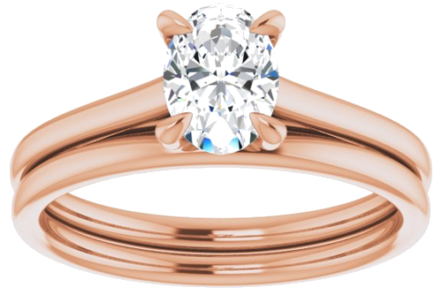 Sužadėtuvių Žiedas „Solitaire“ 585 Rožinis Aukso Oval 7mm x 5mm (8)