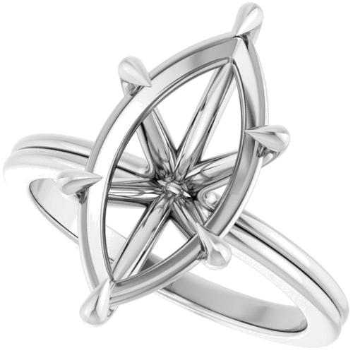 Sužadėtuvių Žiedas „Claw-Prong Solitaire“ 14k white gold Marquise 16mm x 8mm (5)