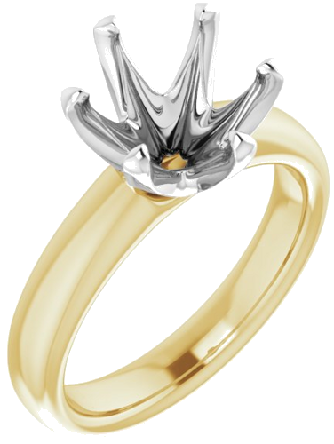 14K Yellow White 9.4 mm Round Engagement Ring Mounting (1)