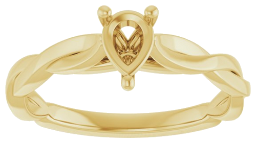 Sužadėtuvių Žiedas „Infinity-Inspired“ 14k yellow gold Pear 6mm x 4mm (3)