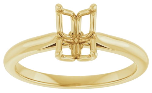 Sužadėtuvių Žiedas „Solitaire“ 585 Geltonojo Aukso Emerald 7mm x 5mm (3)