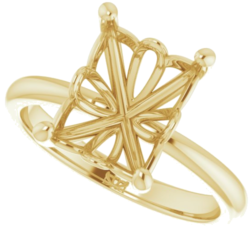 Sužadėtuvių Žiedas „Solitaire“ 585 Geltonojo Aukso Emerald 10mm x 8mm (5)