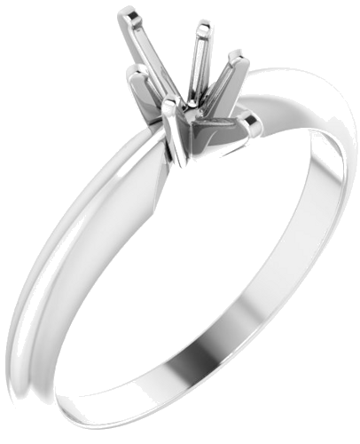 14K White 6x3.5 mm Marquise Six-Prong Solitaire Engagement Ring Mounting (1)