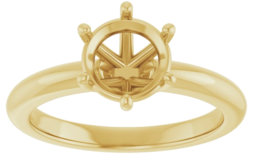 Sužadėtuvių Žiedas 14k yellow gold Round 7.4mm (3)