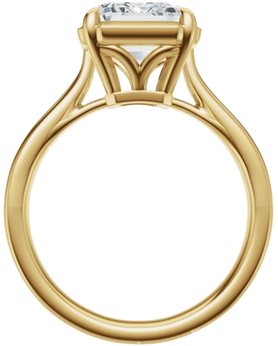 Sužadėtuvių Žiedas „Claw-Prong Solitaire Bezel-Style“ 14k yellow gold Emerald 8mm x 6mm (2)