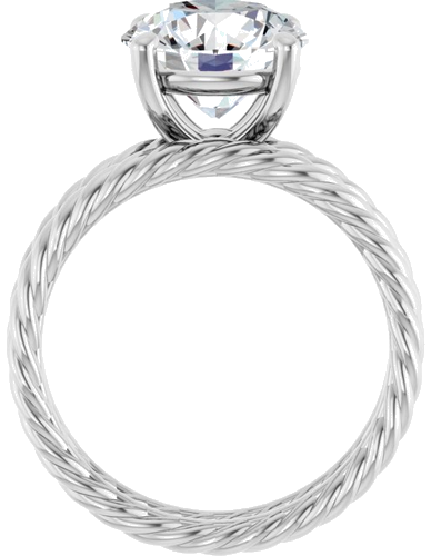 Sužadėtuvių Žiedas „Solitaire Rope“ 14k white gold Round 9.4mm (7)