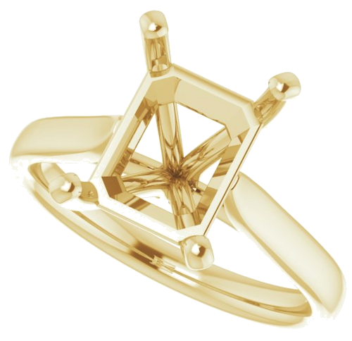 14K Yellow 10x8 mm Emerald Engagement Ring Mounting (5)