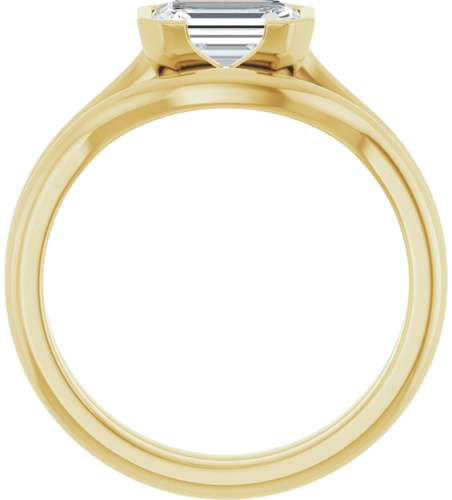 14K Yellow 7x5 mm Emerald Solitaire Engagement Ring Mounting (5)