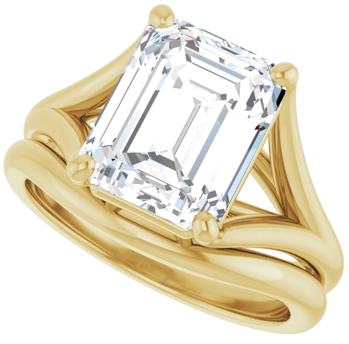 Sužadėtuvių Žiedas „Solitaire“ 14k yellow gold Emerald 10mm x 8mm (10)