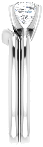 Sužadėtuvių Žiedas „Solitaire“ 585 Baltojo Aukso Cushion 6mm (9)