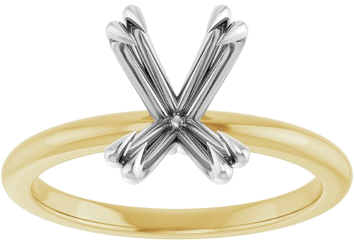 Sužadėtuvių Žiedas „Double Claw-Prong“ 14k yellow/white gold Elongated Cushion 9mm x 7mm (3)