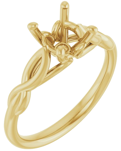 Sužadėtuvių Žiedas „Solitaire Sculptural“ 14k yellow gold Round 7mm (1)
