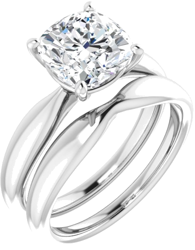 Sužadėtuvių Žiedas 14k white gold Cushion 8mm (6)