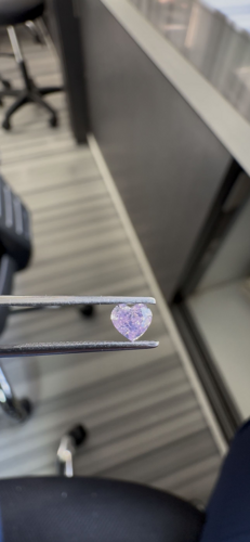 0.5 carat Fancy Intense Purplish Pink-SI2 Natūralus Heart Deimantas (1)