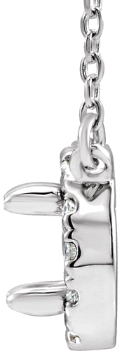 Sterling Silver 5.5 mm Round 1 10 CTW Natural Diamond Semi-Set 16  Necklace (2)