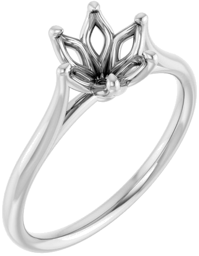 18K White 7 mm Round Engagement Ring Mounting (1)