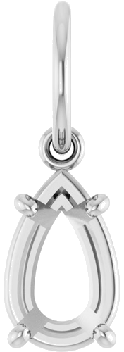 Pakabukas „Solitaire Charm“ 14k white gold Pear 8mm x 5mm (1)