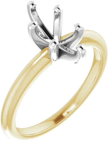 10K Yellow   White  10x5 mm Marquise Solitaire Engagement Ring Mounting (1)