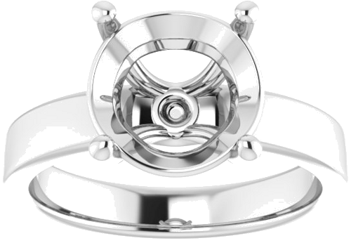 Sužadėtuvių Žiedas „Solitaire“ 14k white gold Round 10mm (3)