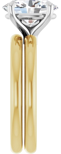 14K Yellow White 10x8 mm Oval Solitaire Engagement Ring Mounting (9)