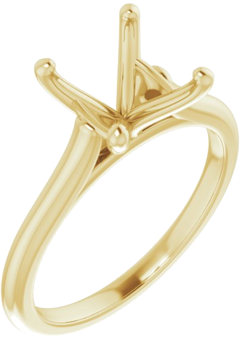 14K Yellow 9 mm Round Solitaire Engagement Ring Mounting (1)