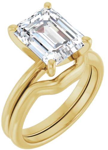 Sužadėtuvių Žiedas „Solitaire“ 10k yellow gold Emerald 10mm x 8mm (6)