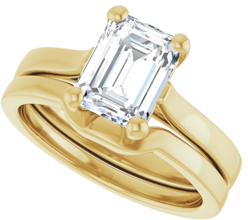 Sužadėtuvių Žiedas 14k yellow gold Emerald 8mm x 6mm (10)