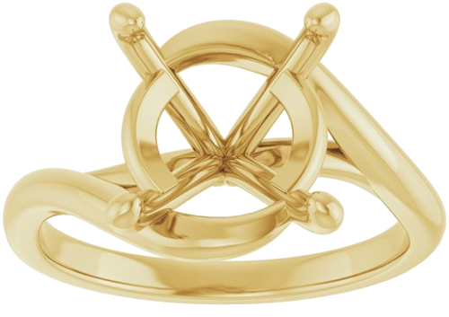 Sužadėtuvių Žiedas „Bypass“ 14k yellow gold Oval 12mm x 10mm (3)