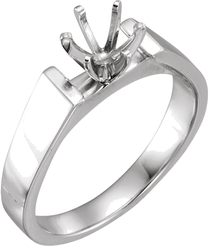 Sužadėtuvių Žiedas „Solitaire“ 14k white gold Round 5.2mm (1)