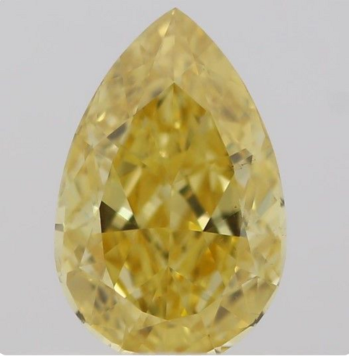 0.45 carat Fancy Intense Orangey Yellow-VS1 Natūralus Pear Deimantas (1)
