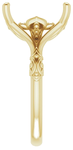 Sužadėtuvių Žiedas „Solitaire Sculptural“ 10k yellow gold Emerald 12mm x 10mm (4)