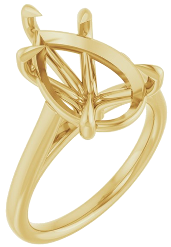 Sužadėtuvių Žiedas „Claw-Pong“ 14k yellow gold Pear 15mm x 10mm (1)