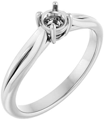Sužadėtuvių Žiedas „Solitaire“ 14k white gold Round 4.1mm (1)
