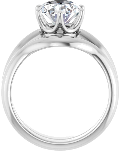 Sužadėtuvių Žiedas „Solitaire Crown-Inspired“ 14k white gold Oval 10mm x 8mm (7)