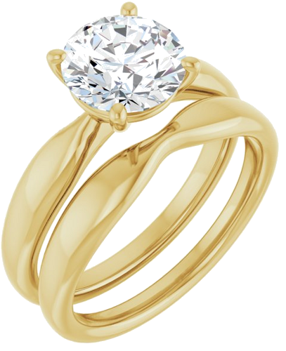 Sužadėtuvių Žiedas 14k yellow gold Round 8mm (6)