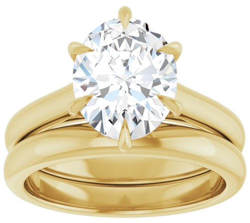 Sužadėtuvių Žiedas „Claw-Prong“ 14k yellow gold Oval 10mm x 8mm (8)