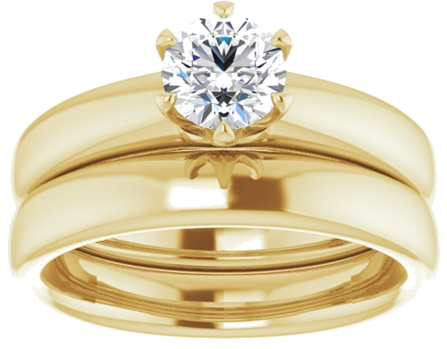 14K Yellow 5.5 mm Round Engagement Ring Mounting (8)
