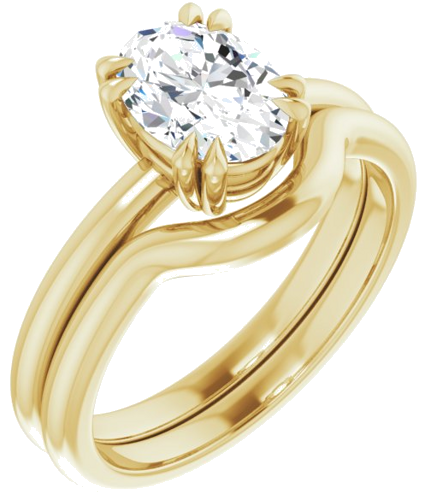 14K Yellow 8x6 mm Oval Solitaire Engagement Ring Mounting (6)