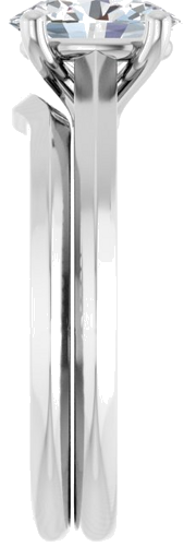 14K White 8x6 mm Oval Solitaire Engagement Ring Mounting (9)